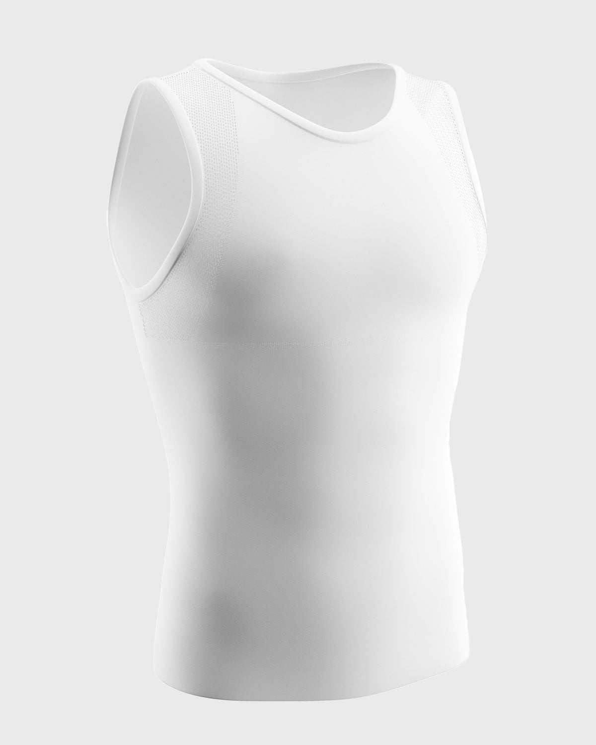 Stretch Cotton Moderate Compression Shaper Tank with Mesh Cutouts