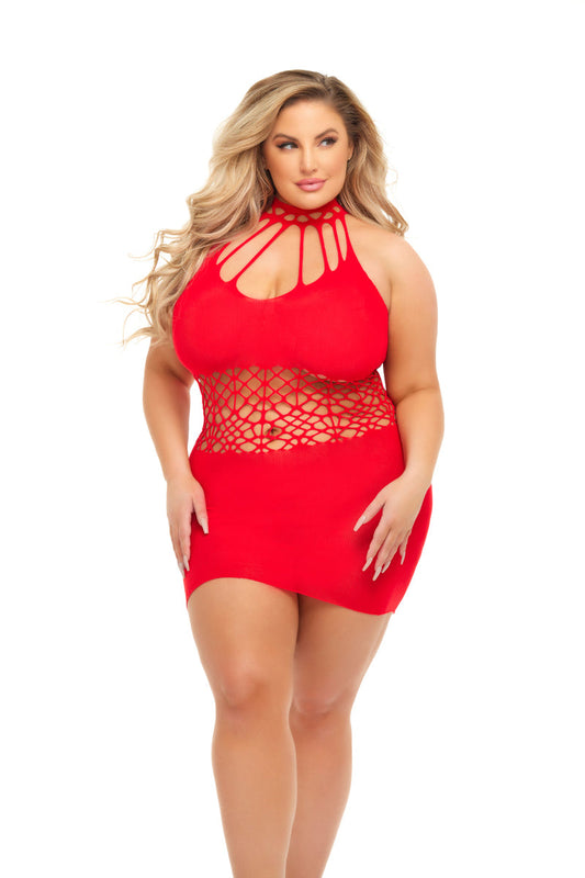 Rich B Phase Dress in Red Curvy Size