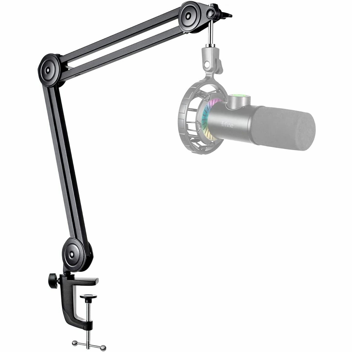 FIFINE BM63 Boom Arm Stand with 15.5" Arms, Build-in Springs, Handling Max 2 Kilograms of Weight for All Standard Mics, Mounts