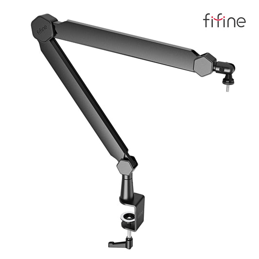 FIFINE BM66 Boom Arm Stand with 37" Horizontal Length in Full Extension, 360° Rotatable Ball Head, Handling Max 2 KG of Weight