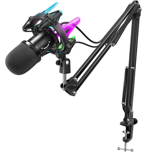 FIFINE K651 USB Dynamic Mic Bundle with A RGB Shock Mount & Touch-sensitive Mute Button