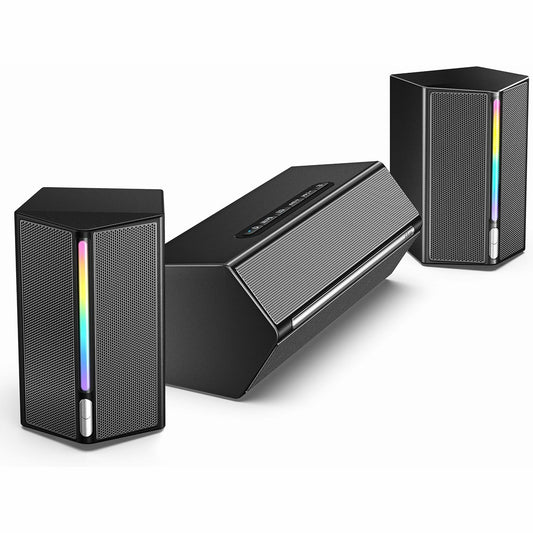 FIFINE AmpliGame A22 Bluetooth Speakers with 4.5" Woofer, EQ/Volume/Mute/RGB, AUX/Optiocal In for Gaming