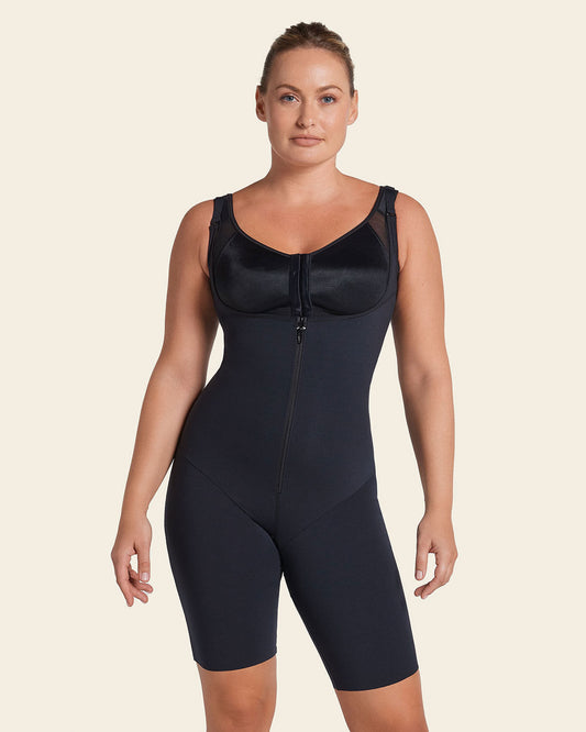 Post-Surgical Mid-Thigh Girdle made of Soft Compression Fabric, Hook-and-Zip Closure